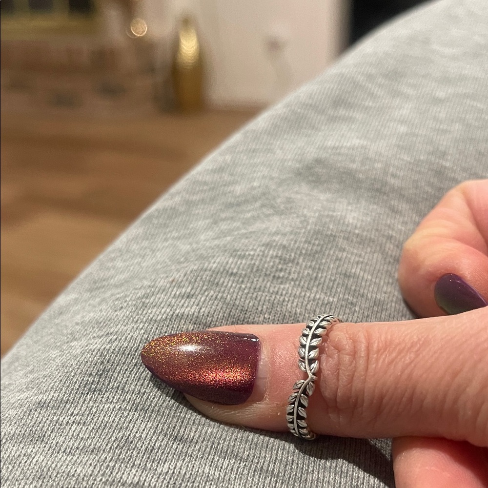 Pandora Silver Leaf-Inspired Ring - image 2